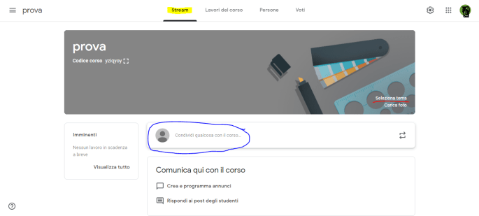 classroom stream evidenziati